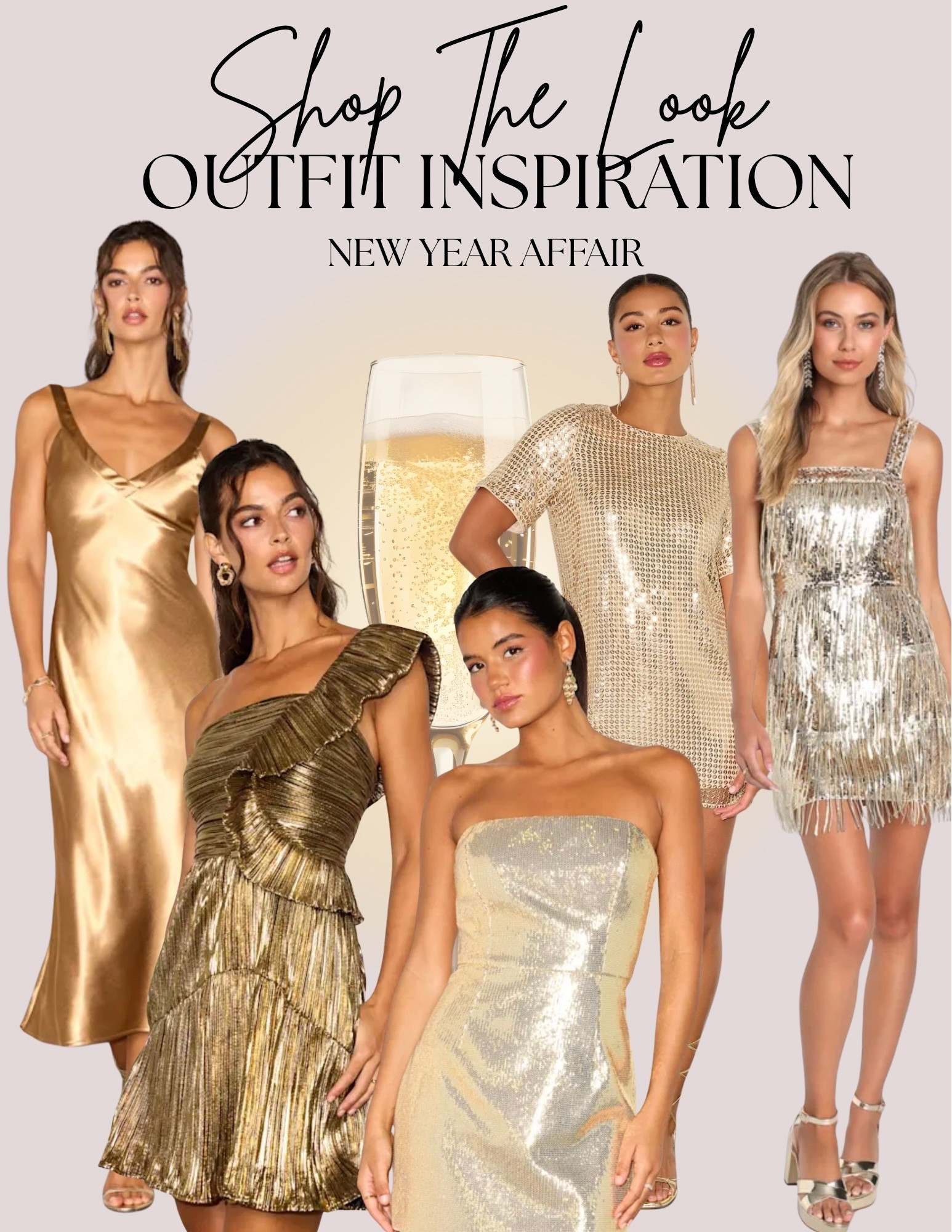 Gold dresses for new years eve party. Gold sequin dress. Gold satin midi dress. Gold plisse mimi dress. 

#LTKWedding #LTKParties #LTKHoliday