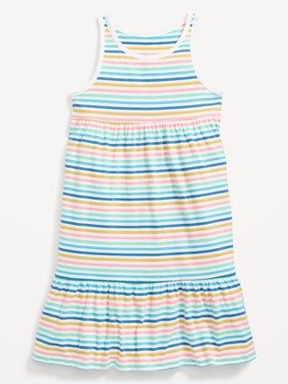 Sleeveless Jersey-Knit Printed Swing Dress for Girls | Old Navy (US)