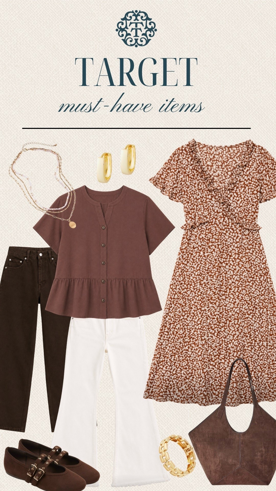 Target fall finds are here! We’re loving the rich brown tones, floral dress, white jeans, and gold accessories throughout this collection. There are so many cute pieces to mix into your fall wardrobe.

#LTKSeasonal #LTKOver40 #LTKMidsize