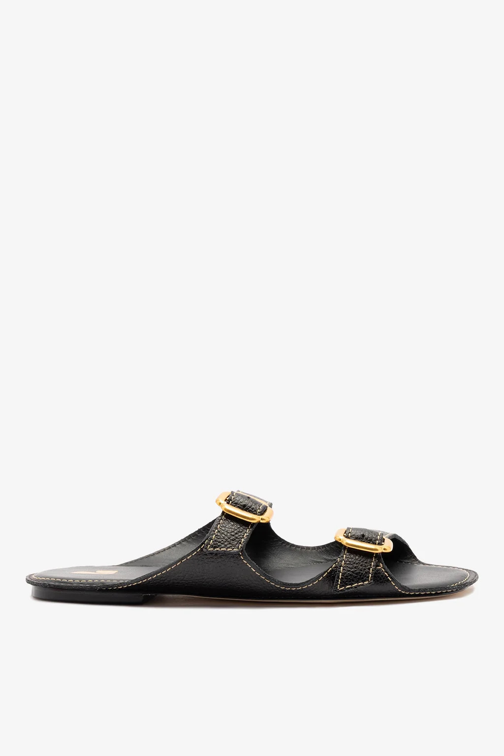 Amalfi Flat Black Leather | Larroude