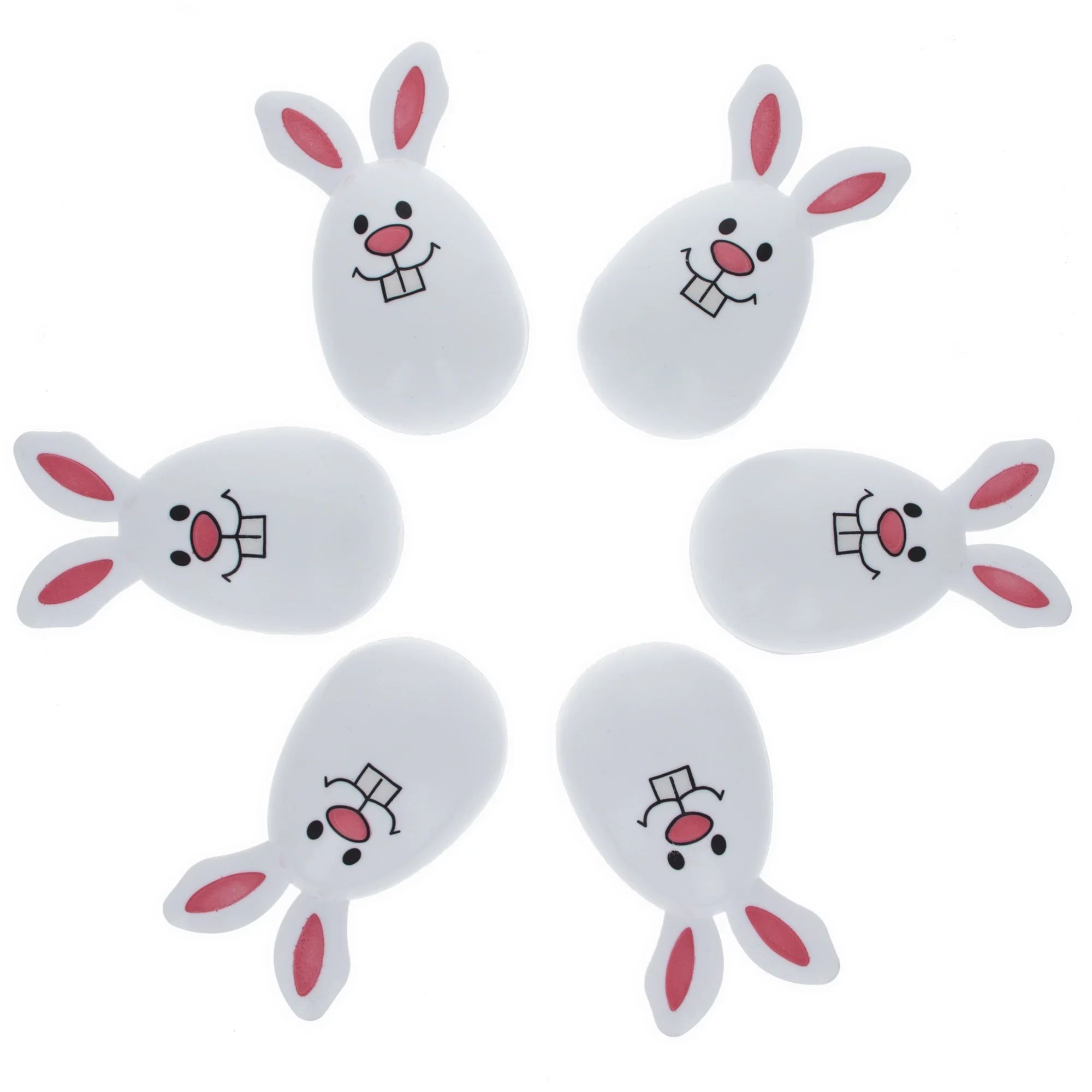 BestPysanky Set of 6 White Smiling Bunny Plastic Easter Eggs - Walmart.com | Walmart (US)