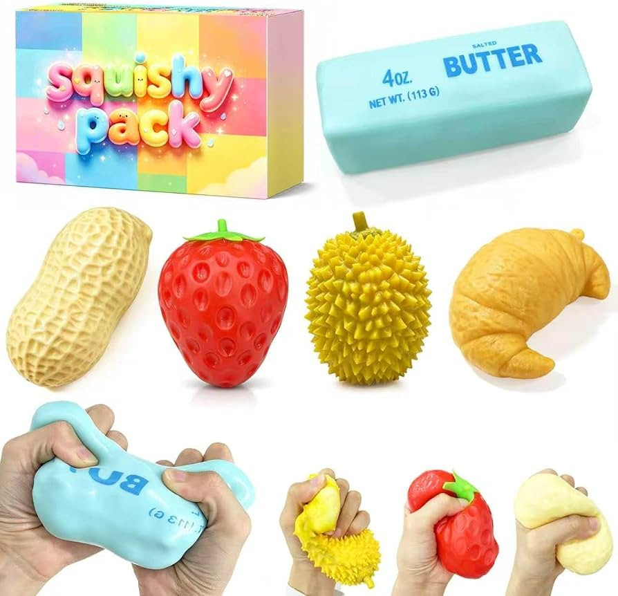 5Pcs Crunchy Squishy Box, Slow Rising Sensory Fidget Toys for Adults Kids | Amazon (US)
