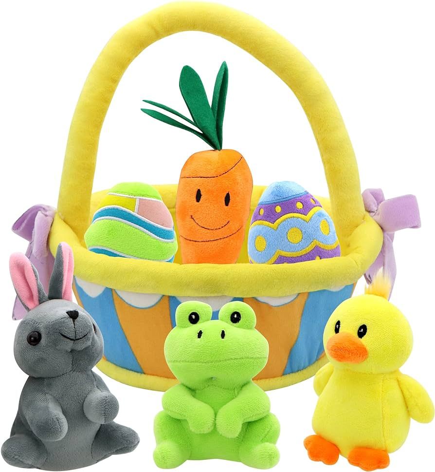 JOYIN 7 Pcs Easter Basket Plush Original Style Plushies Playset Basket Stuffers Toys for Easter P... | Amazon (UK)