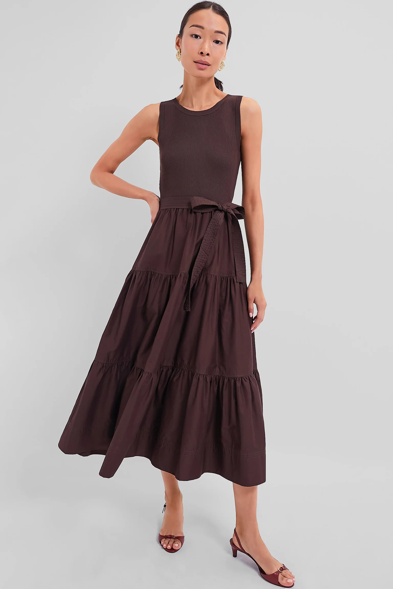 Brown Sleeveless Maxi Dress | Tuckernuck (US)