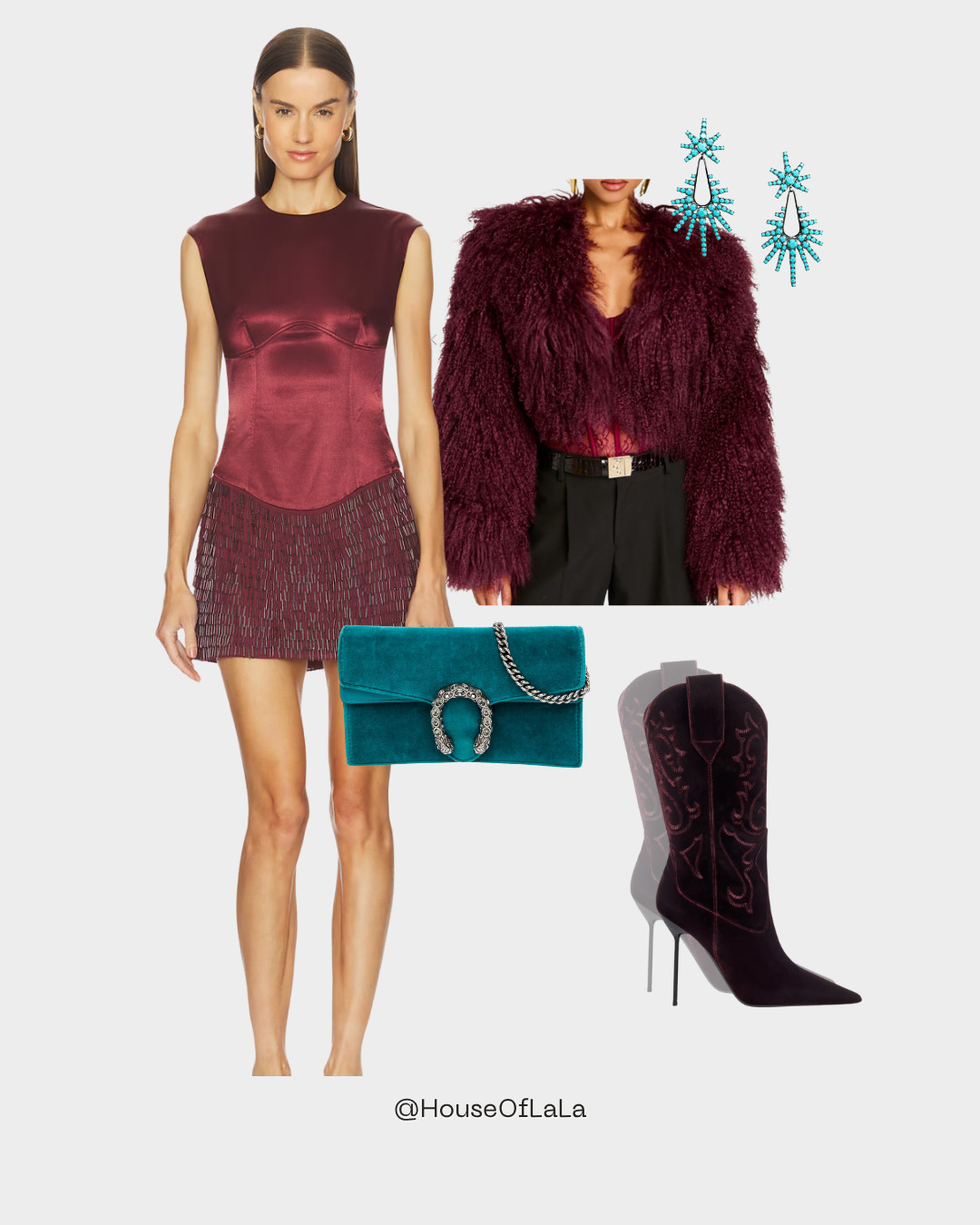 Western holiday party energy, but make it fashion girl.

Velvet, feathers, metallics, and a little rhinestone cowgirl spirit.

Every look gives ranch-to-runway in its own way 🤠✨ Which one’s your vibe: Rodeo Red, Desert Ivory, Gilded Green, Denim Luxe, or Paisley Nights?

#HouseOfLaLa #LTKHolidayStyle #WesternGlam #HolidayOutfits #LTKfashion #TheLalaEdit 

 