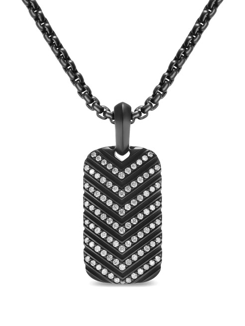 David Yurman Chevron Tag Necklace  | Black | FARFETCH CA