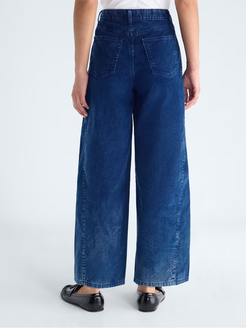 Free Assembly Women's Cropped Corduroy Barrel Jeans, 26" Inseam, Sizes 0-20 | Walmart (US)