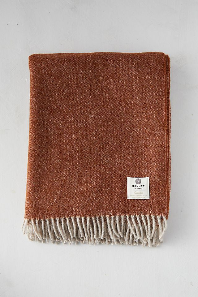 Reversible Gingerbread Merino Wool Throw | Anthropologie (US)