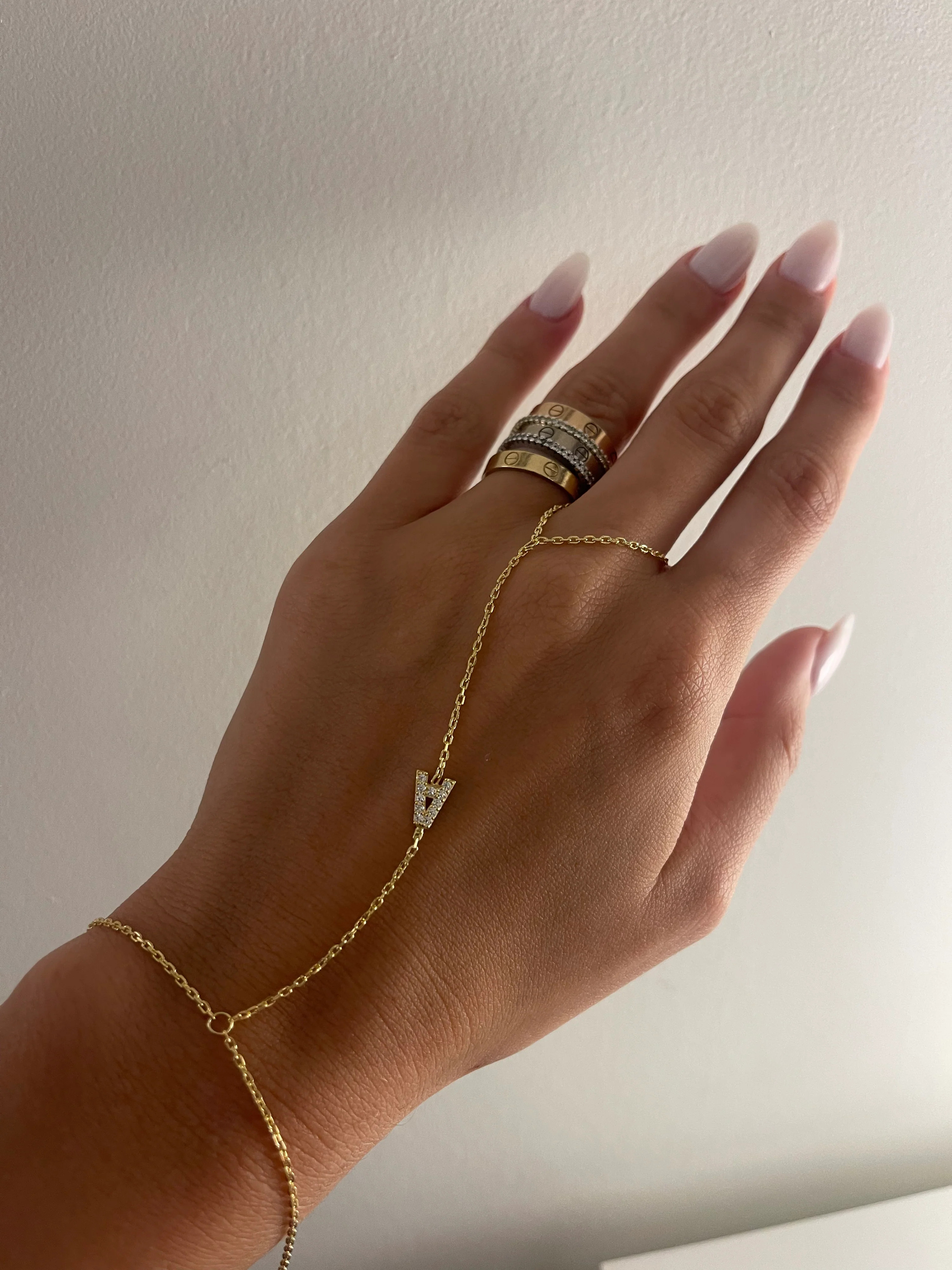 Pave Initial Hand Chain | Shop Alexandra Madison