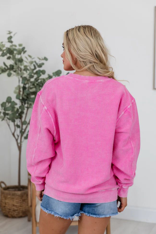 Motherhood Hot Pink Corded Graphic Sweatshirt | Pink Lily