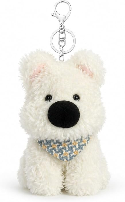 Westie Plush Keychain, 4.7" Cute Keychain Bag Charms Gift for Women | Amazon (US)