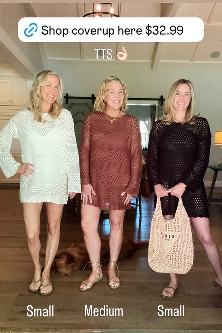 The best crochet coverup from Amazon. All 3 of us loved and will be wearing all season. Loved the long sleeves, covers the booty and looked great over a suit. Comes in many colors and runs tts. 

Also linking the suits we have on under- which are all great for 40+ 

#LTKover40 #LTKswim #LTKSeasonal