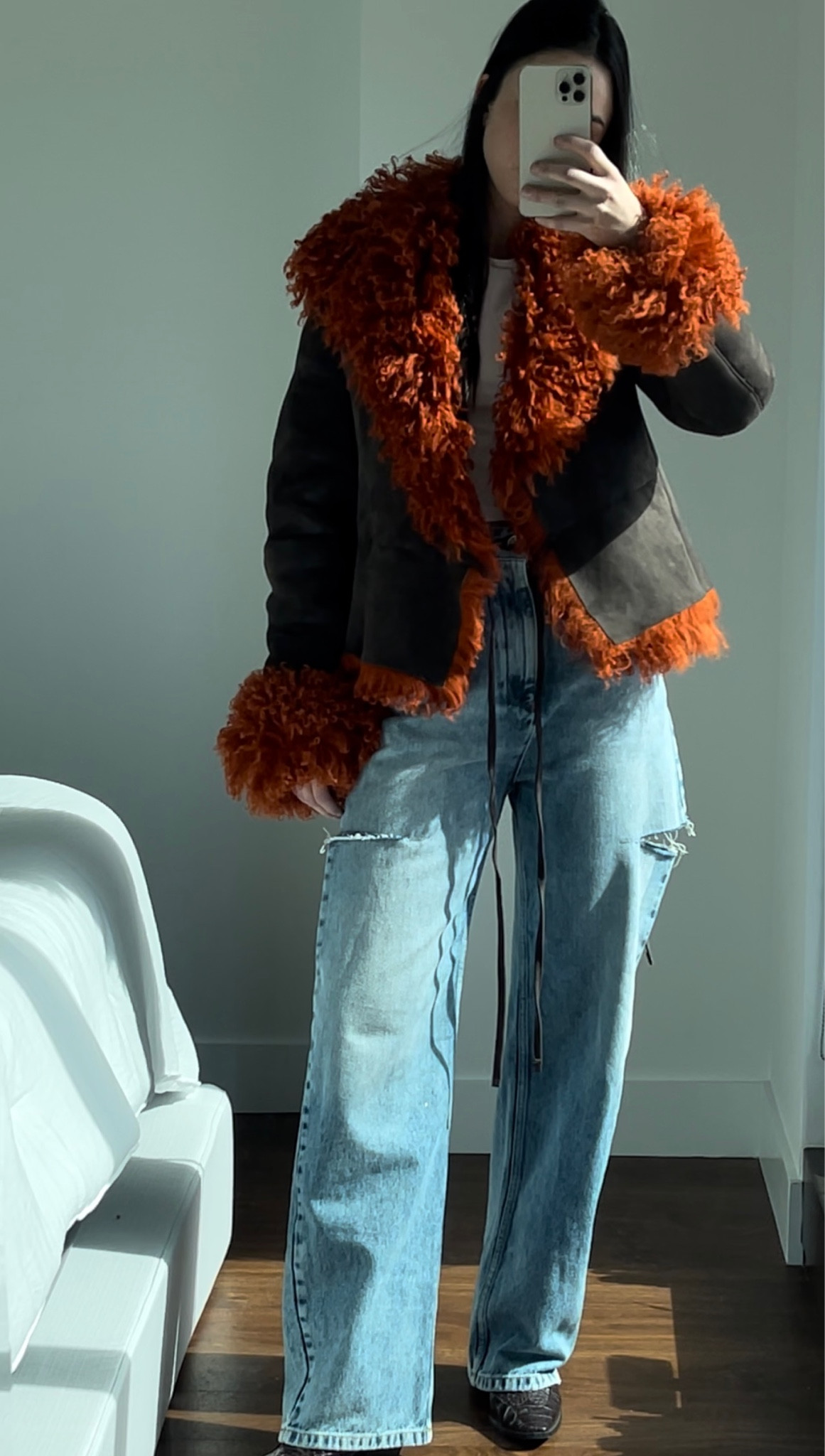 Acne studios stunning coat for an unbelievable price! Styled with my favorite, and the most flattering jeans I own! Worth every penny 😍

#LTKsalealert #LTKFind #LTKstyletip