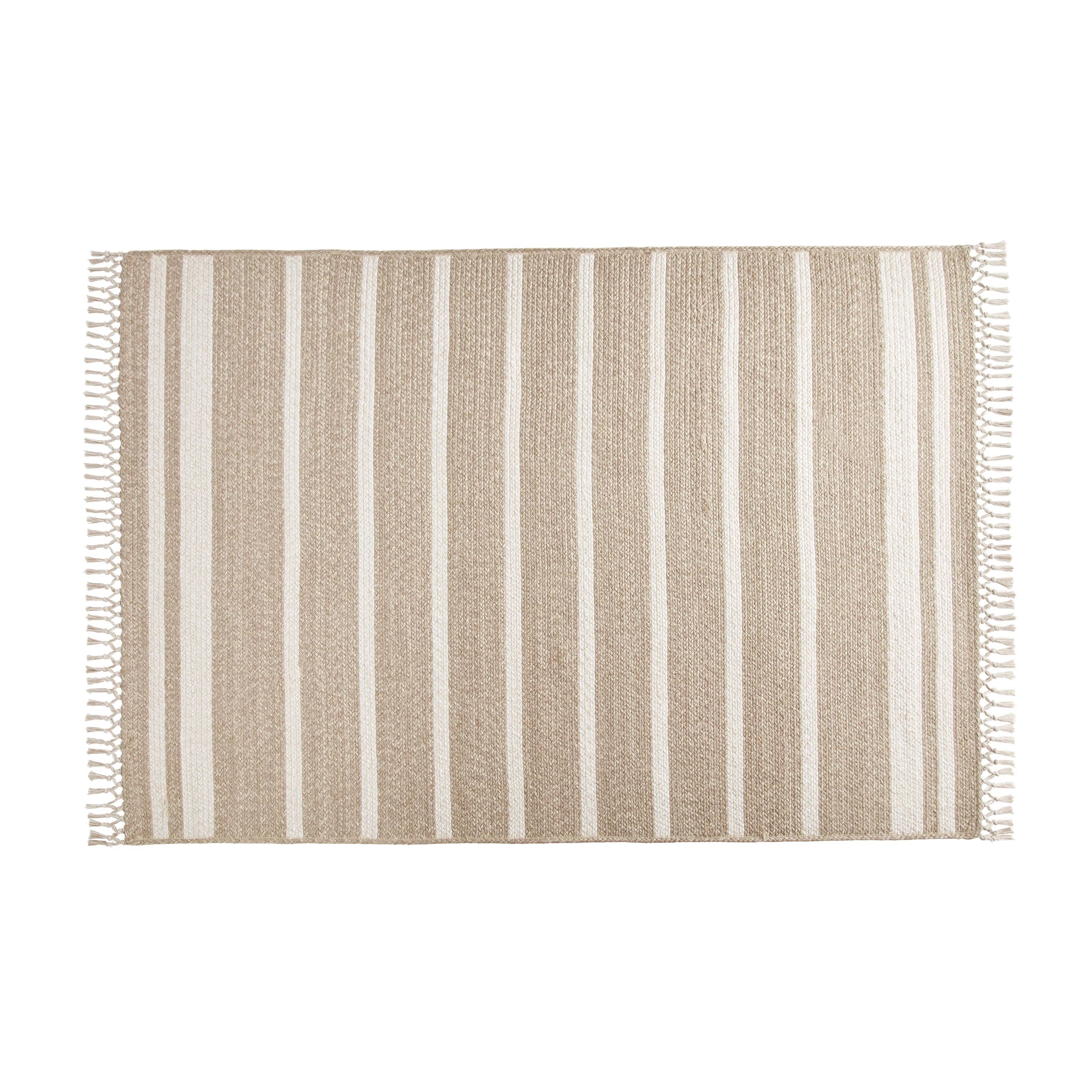 BH&G, Natural and Ivory Stripe 7' x 10' Outdoor Rug by Dave & Jenny Marrs - Walmart.com | Walmart (US)