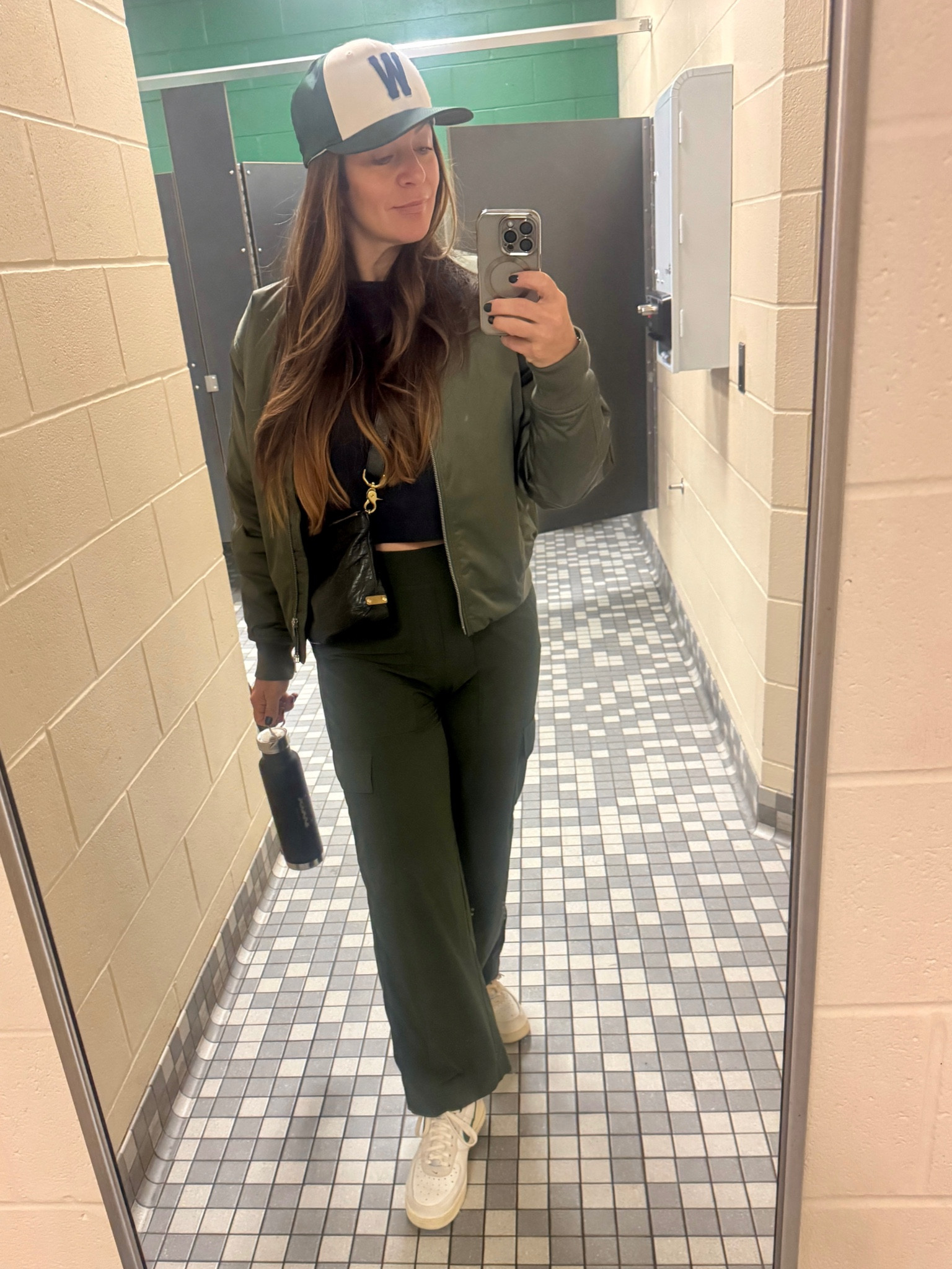 Game day look. Functional, comfortable and super cute for basketball games. Layer this bomber jacket over a T-shirt or fitted tank. Add some team color sneakers and you’re ready to go. 

#LTKStyleTip #LTKActive #LTKGiftGuide