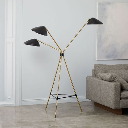 Curvilinear Mid-Century 3-Light Floor Lamp | West Elm (US)
