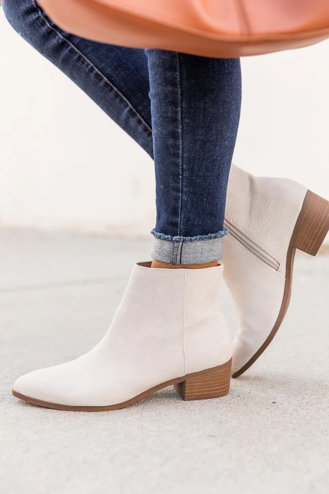 Juno Leather Grey Booties | The Pink Lily Boutique