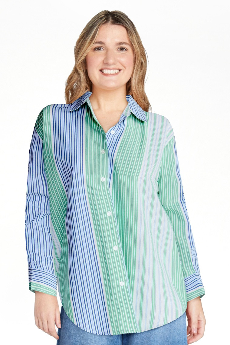 Free Assembly Women's and Women's Plus Relaxed Button Down Cotton Shirt with Long Sleeves, Sizes ... | Walmart (US)