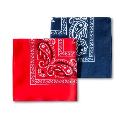 Men's 2pk Bandana Set - Goodfellow & Co™ Red/Blue One Size | Target
