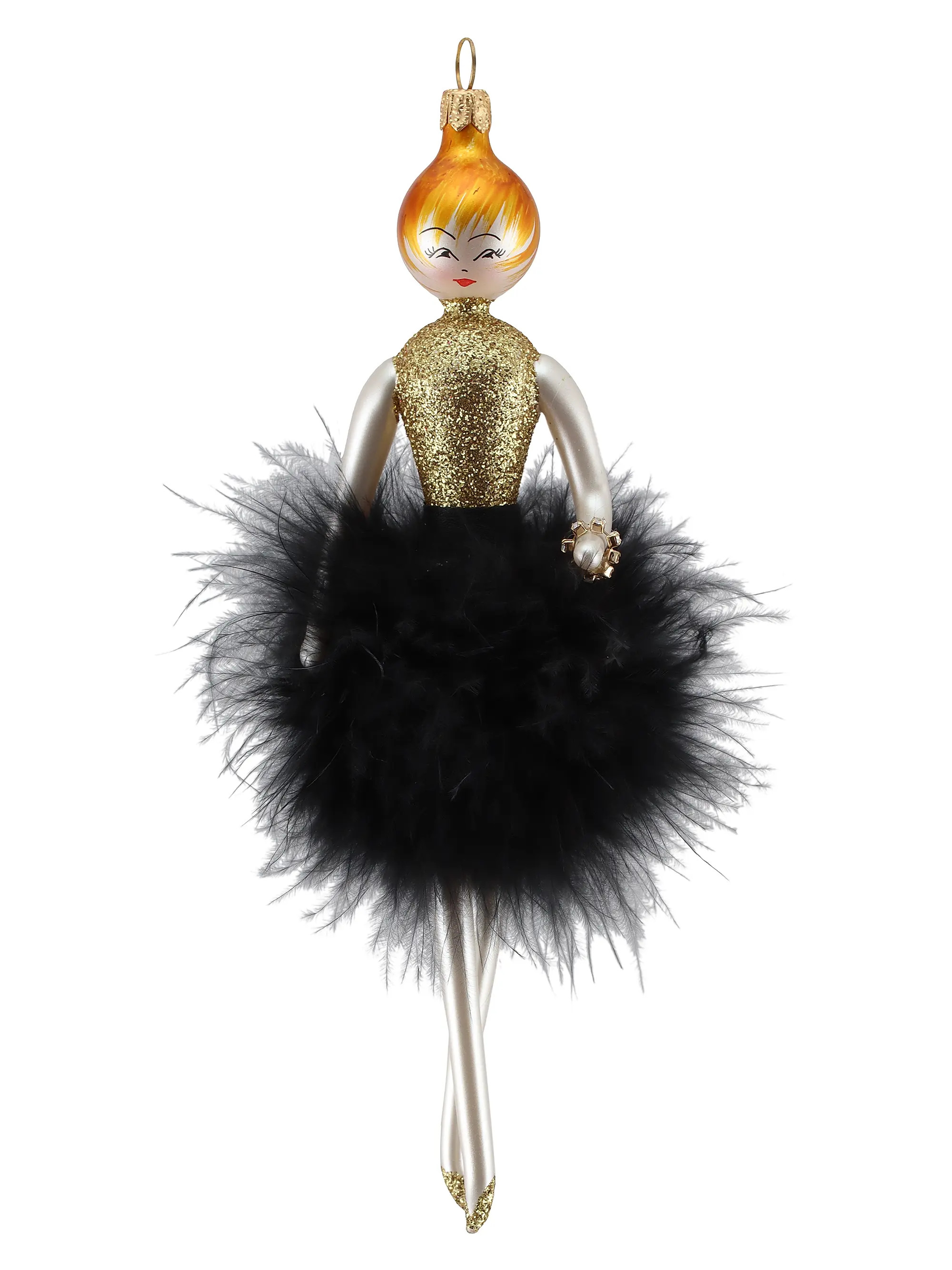 De CarliniSoffieria De Carlini Lady Black Feathers Skirt & Gold Top Ornament | Saks Fifth Avenue