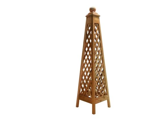 6' Diamond Trellis Obelisk | Western Red Cedar | Stainless Steel Hardware | Sphere Top | Etsy (US)