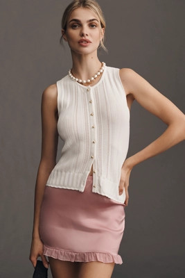 Sam Edelman Sable Scallop Knit V-Neck Tank Top | Anthropologie (US)