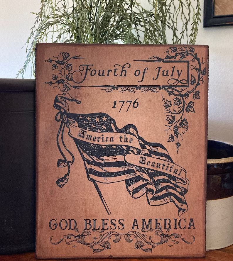 Handmade Independence Day Patriotic Primitive 4th of July God Bless America Flag 1776  Americana ... | Etsy (US)