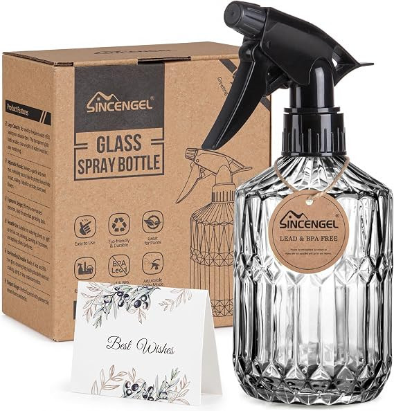 Plant Mister Spray Bottle, 13.5 oz Leak Proof Glass Spray Bottle for Inside Plants, Succulents, H... | Amazon (US)