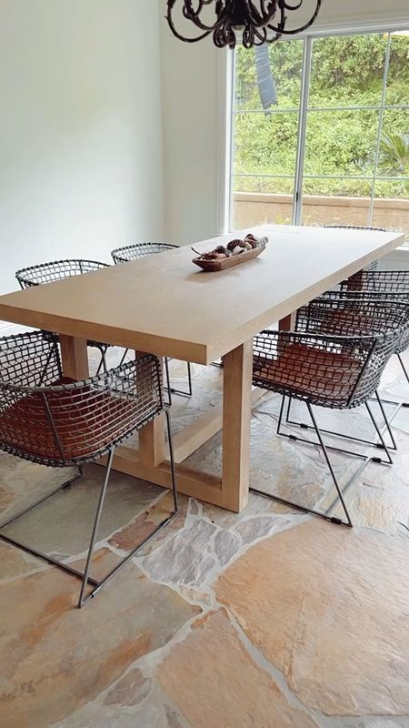 Still waiting on a few pieces to finish off our dining room but I wanted to share the Portola Dining table from Pottery Barn and Tig metal chairs from Crate & Barrel. I’m loving them both! 👏🏻

#diningtable #diningroom #onlineinteriordesign #barreldiningchair #diningchairs 