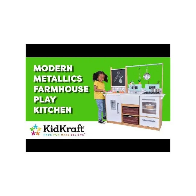 Modern Metallics Farmhouse Play Kitchen | KidKraft