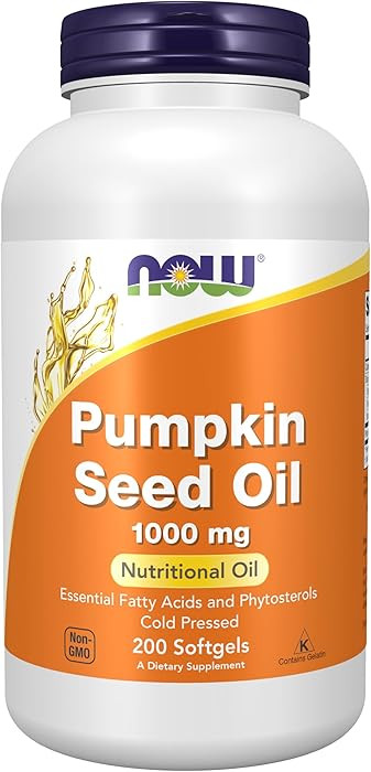 NOW Supplements, Pumpkin Seed Oil 1000 mg with Essential Fatty Acids and Phytosterols, Cold Press... | Amazon (US)