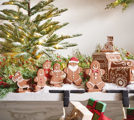 Handcrafted Ceramic Gingerbread Village People - Set of 7 | Pottery Barn (US)