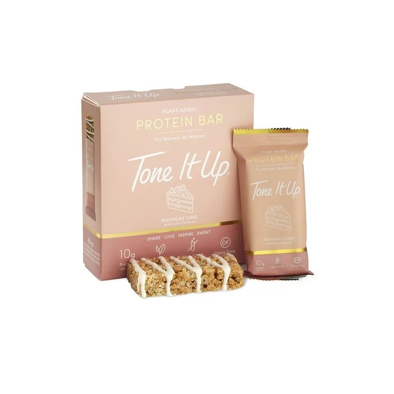 Tone It Up Plant Based Protein Bars, Birthday Cake, 10g Protein, 4 Count | Walmart (US)