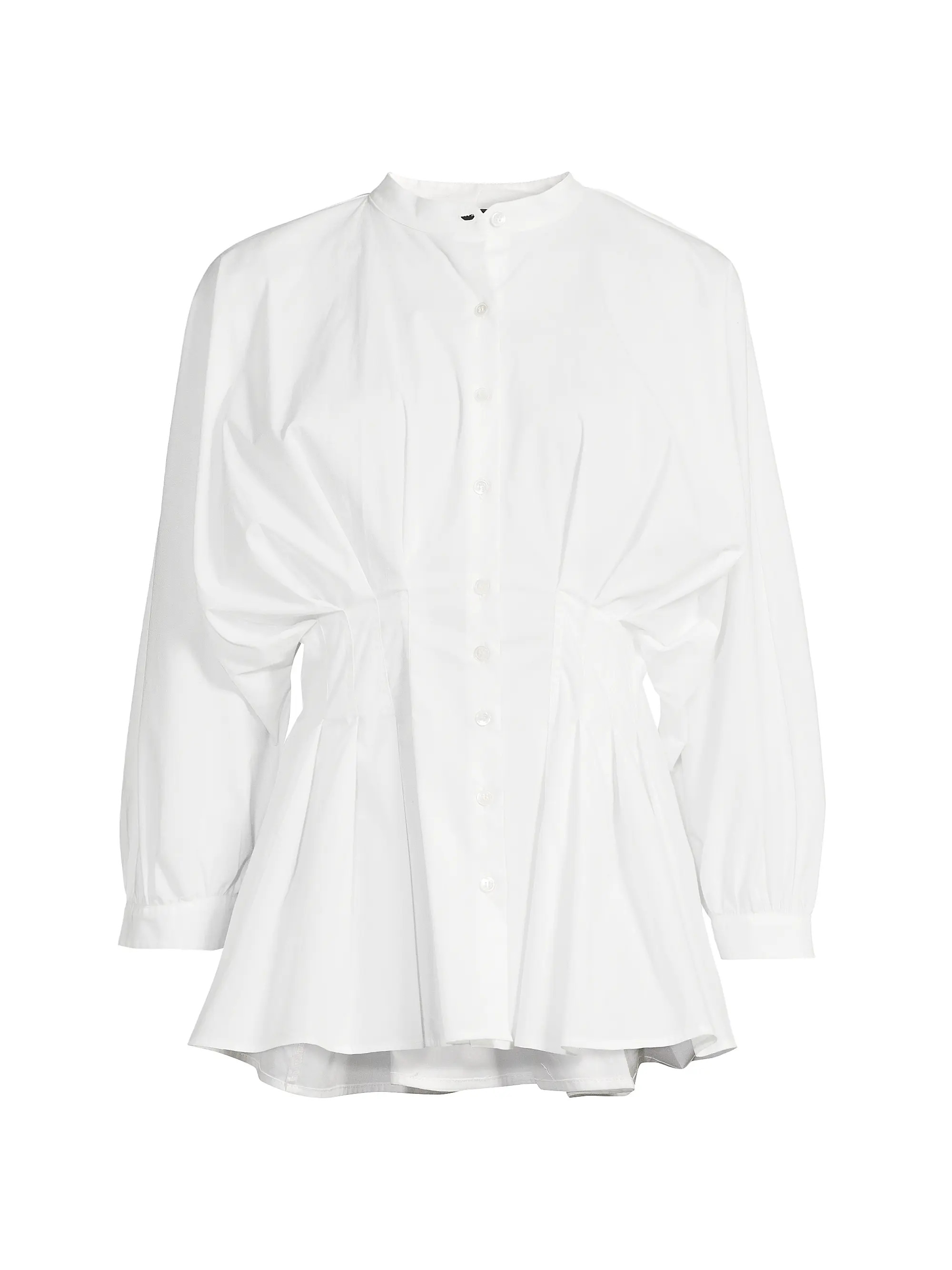 Pleated Cotton Poplin Shirt | Saks Fifth Avenue