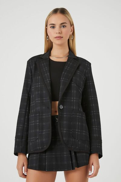 Notched Plaid Blazer | Forever 21 (US)