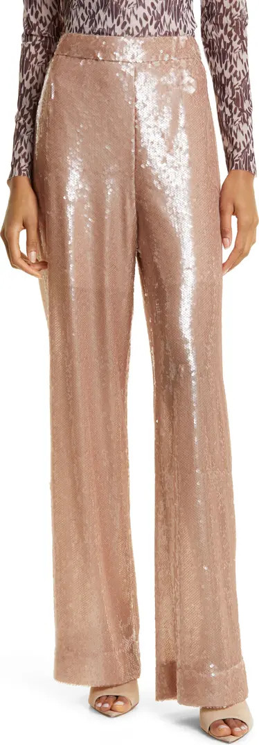 Ted Baker London Milleit Sequin Wide Leg Trousers | Nordstrom | Nordstrom