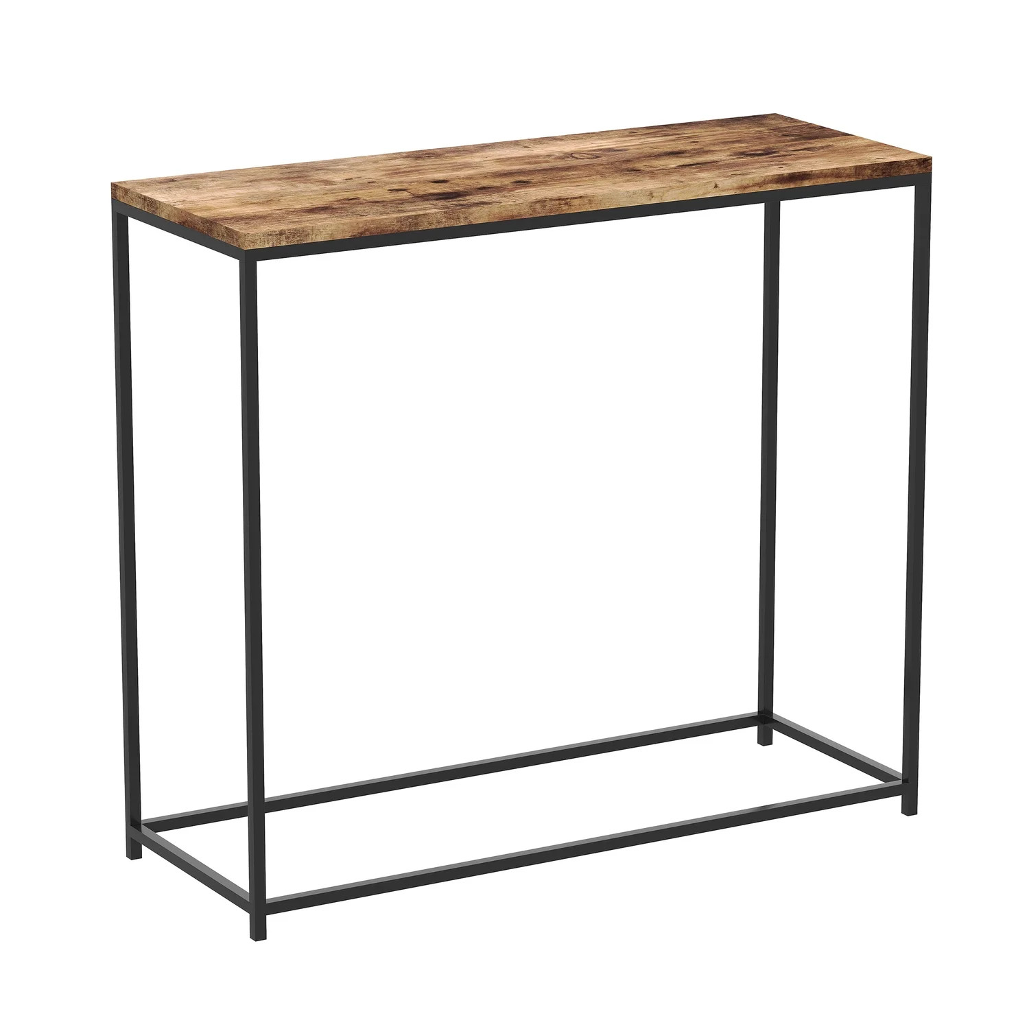 Safdie & Co. 31"L Black Metal Console Table in Brown Reclaimed Wood | Walmart (US)