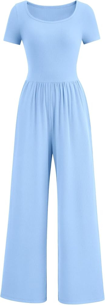 PRETTYGARDEN Short Sleeve Jumpsuits Jumpsuit Rompers | Amazon (US)