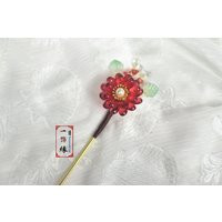 Red Crystal Succulent Plant Hair Pin/Asian Hanfu Stick Jewelry Accessories/ Chinese Bridal Pieces | Etsy (US)