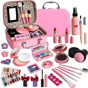 Kids Washable Makeup Girl Toys - Kids Makeup Kit for Girl, Real Make Up Set, Little Girls Makeup ... | Amazon (US)
