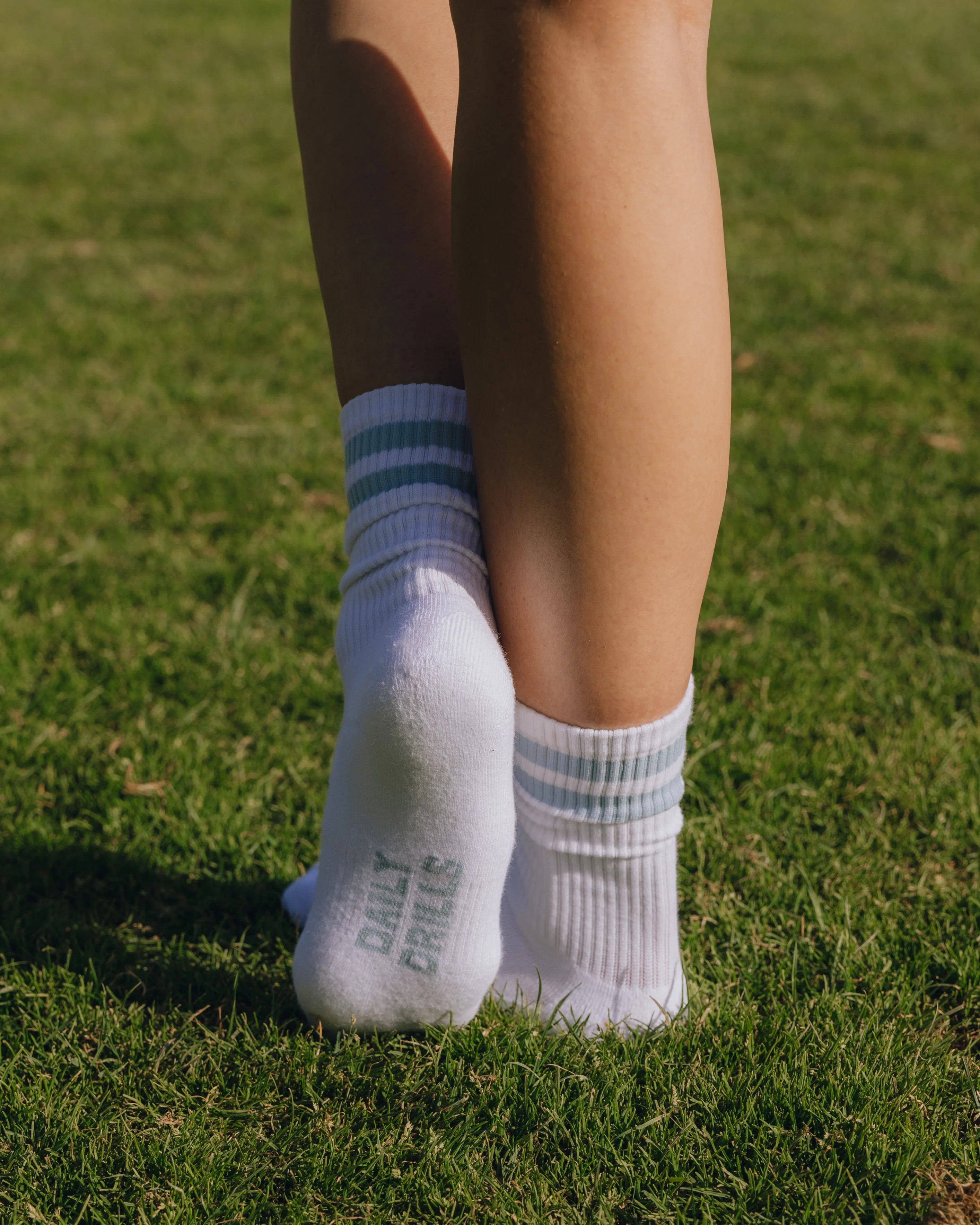 Varsity Socks - White & Mist | Daily Drills