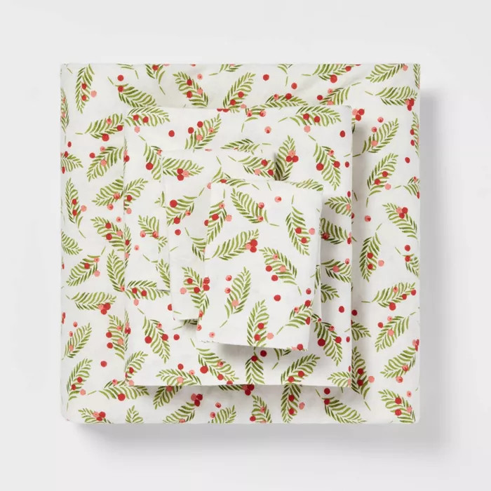 Holiday Pattern Flannel Sheet Set - Threshold™ | Target