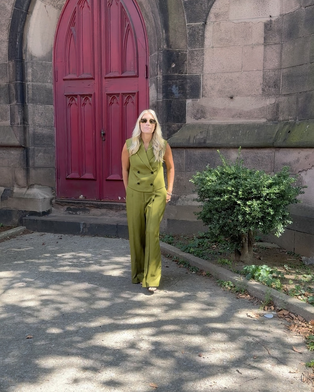 Fall office outfit of the day when the sun is shining. All green set from theory! 

#LTKWorkwear #LTKStyleTip #LTKSeasonal