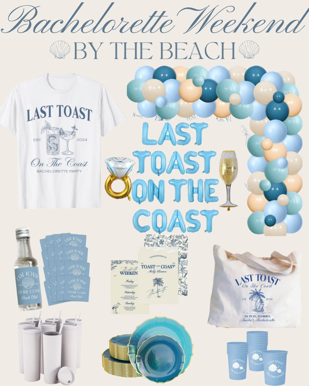 Comment SHOP below to receive a DM with the link to shop this post on my LTK ⬇ https://liketk.it/4JbQC

last toast on the coast bachelorette decorations, bachelorette decor, coastal bachelorette decorations, Amazon decorations for bachelorette weekend #ltkwedding #ltkfindsunder50 #ltkparties

#LTKFindsUnder50 #LTKWedding #LTKParties