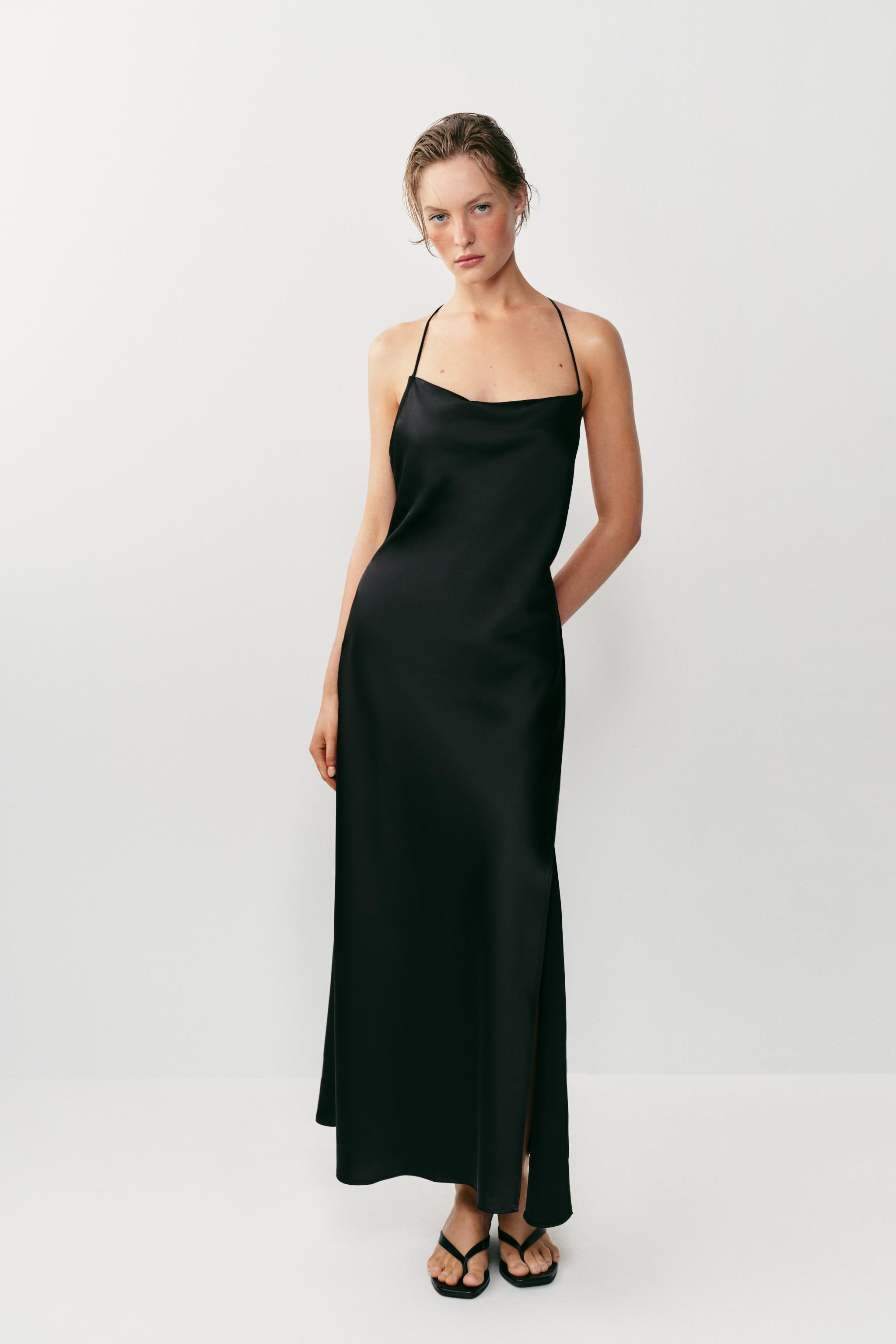 SATIN DRESS WITH BACK DETAIL | Zara UK