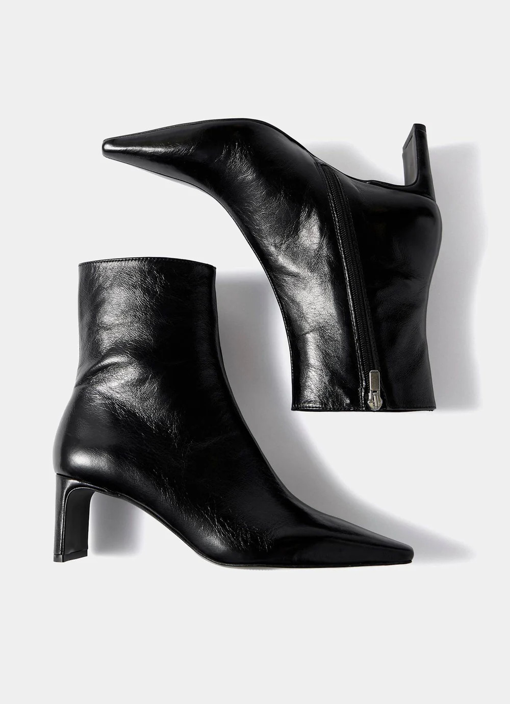 Macy White Leather Ankle Boots | Mint Velvet