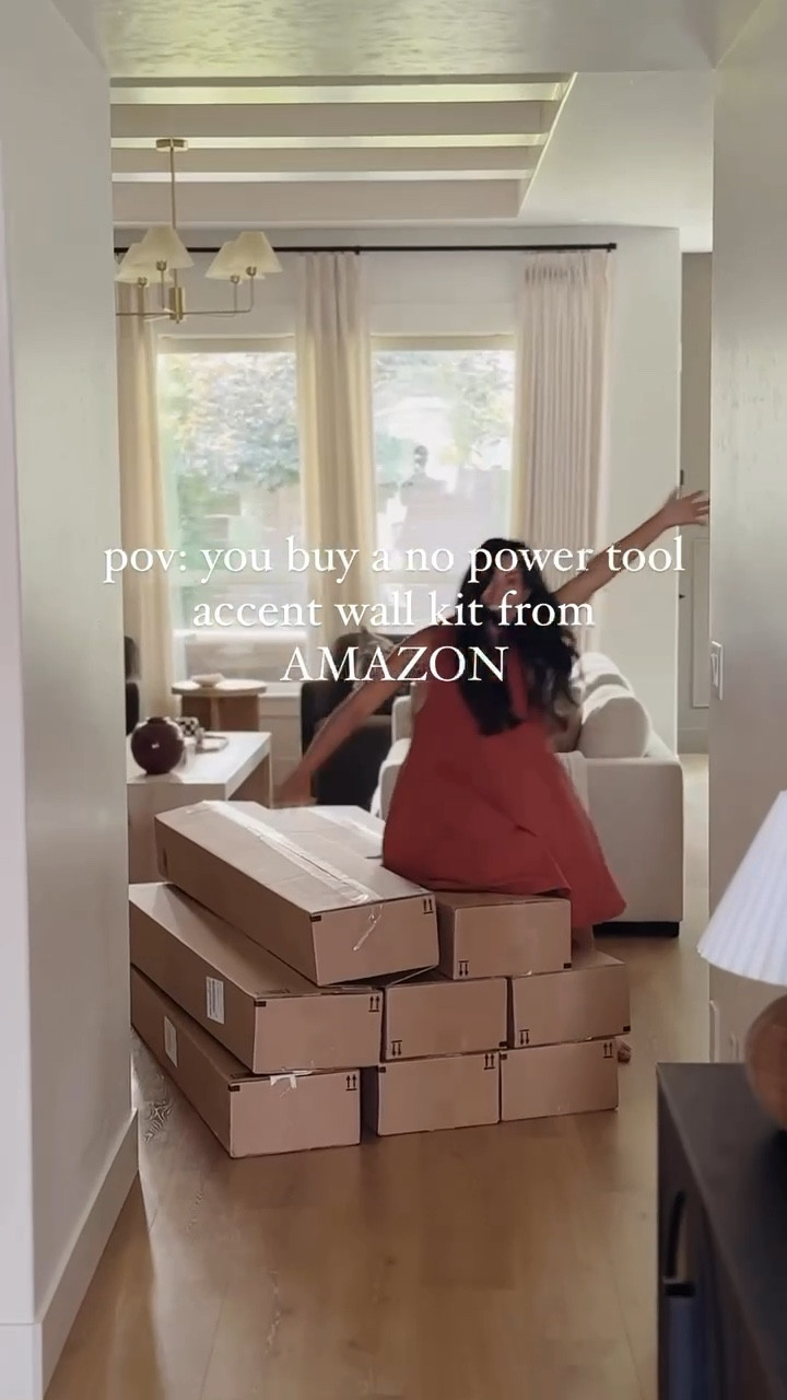 Best home project from 2024!! This no power tool accent wall kit from Amazon is GAME CHANGING! 

#LTKWatchNow #LTKHome #LTKFamily