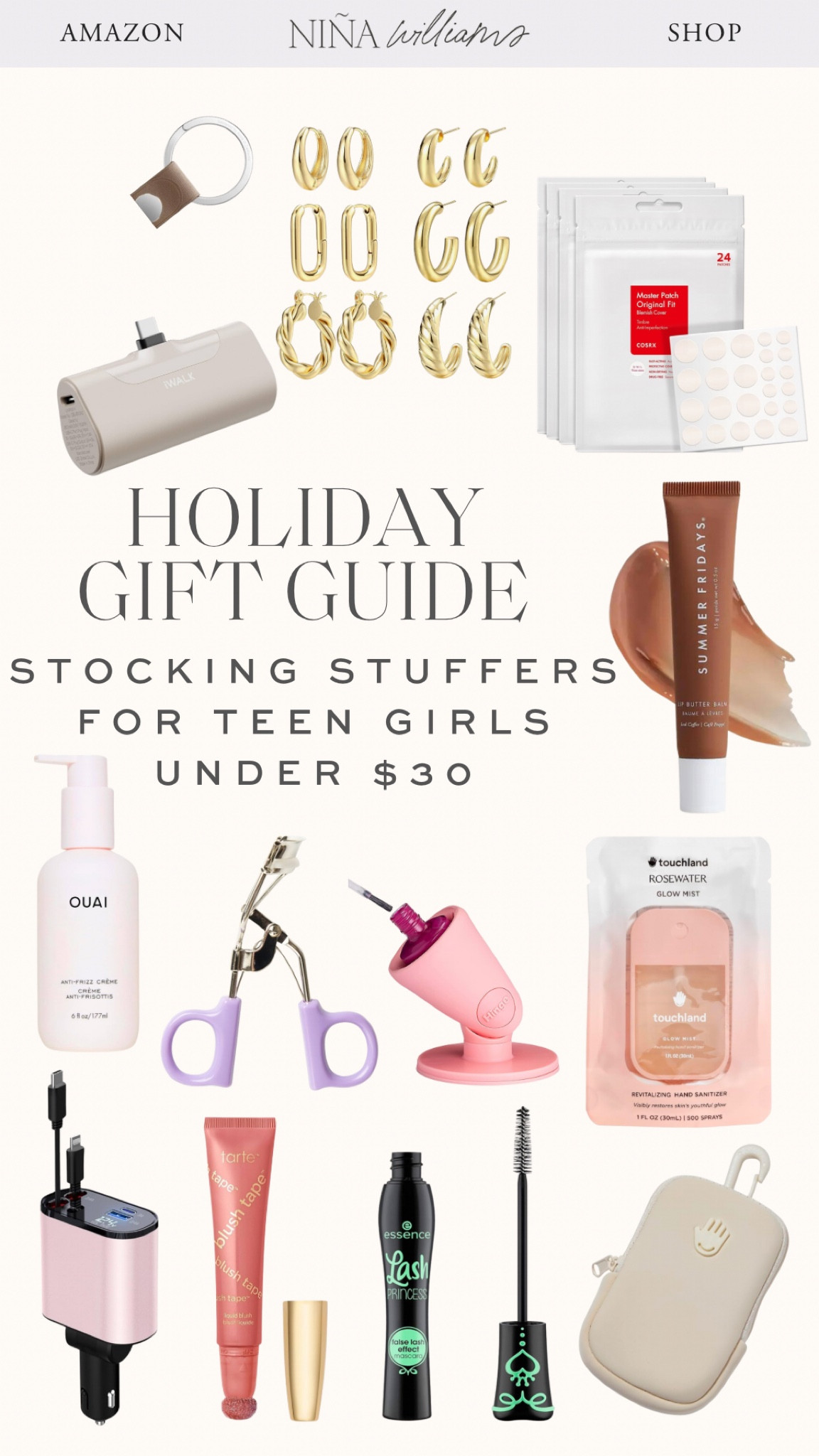 Holiday gift guide for teens under $30! Guide guide for girls - gift guide for mom - stocking stuffers under $30

#LTKFindsUnder50 #LTKGiftGuide #LTKTravel