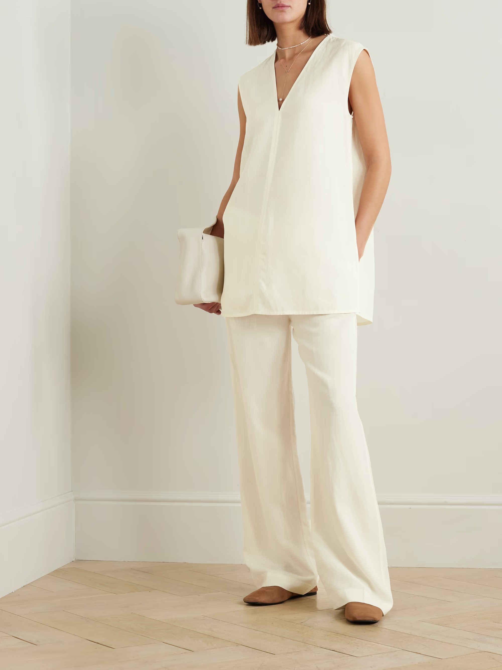 TENCEL ™ Lyocell and linen-blend wide-leg pants | NET-A-PORTER (UK & EU)