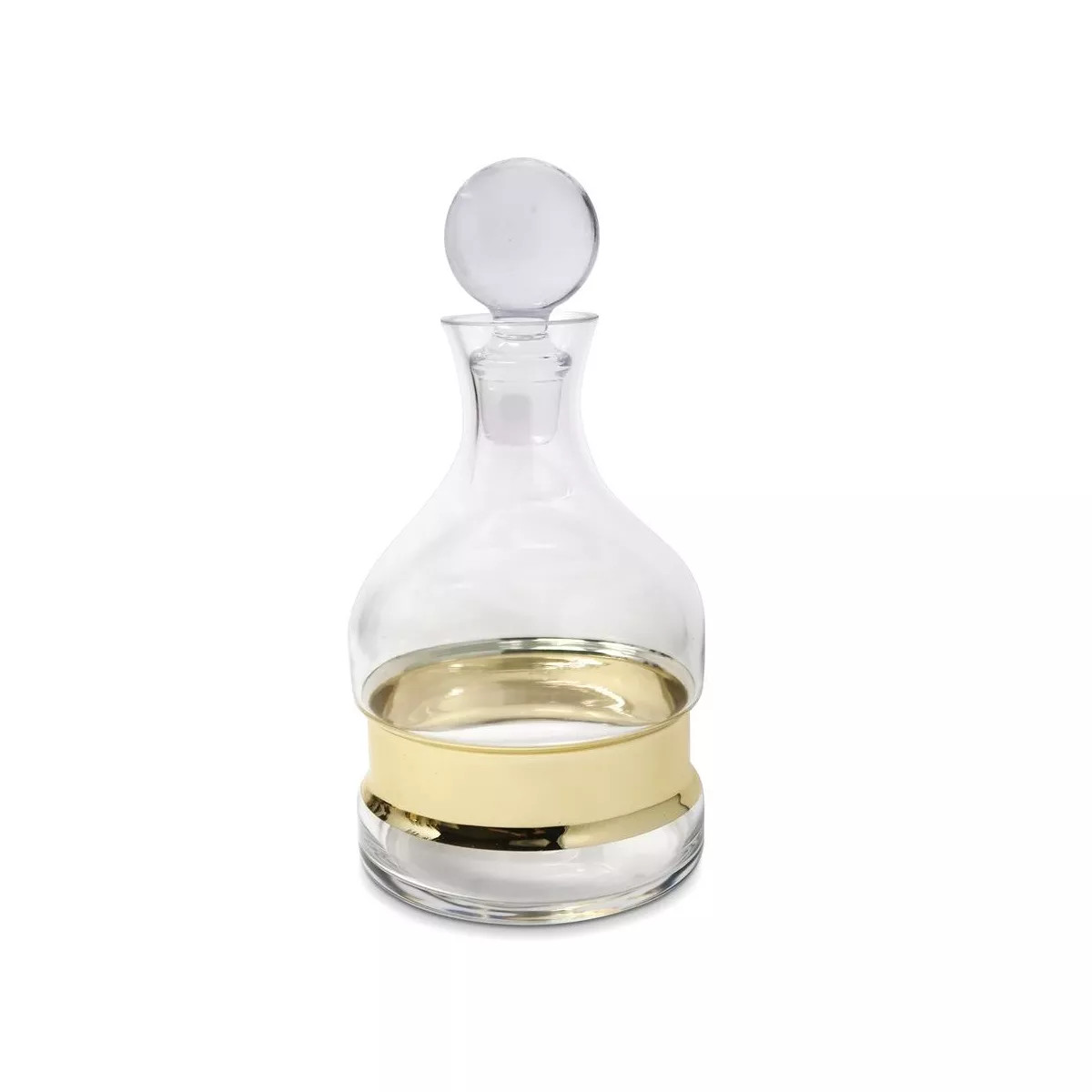 Classic Touch Wine Decanter with Gold Strip, 10"H | Target